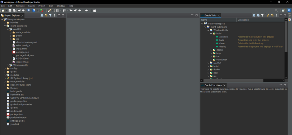 Creating a project inside client-extensions/directory in Liferay